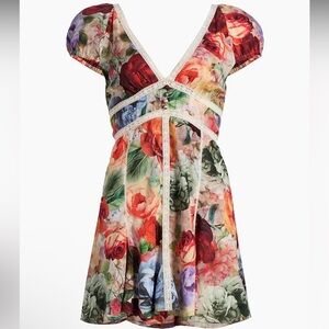 New Alice + Olivia Antonette Floral Print Mini Dress size 6